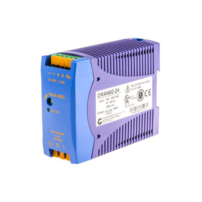 Chinfa DIN ��(d��o)܉����尲�b�Դ DRAN60-24 60W, 2.5Aݔ�� 24V dc